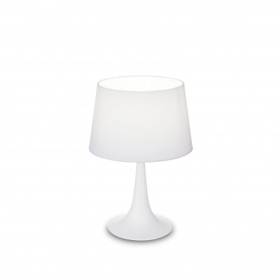 Ideal lux London Lampada da comodino con struttura in metallo e diffusore in lamina di pvc Colore: Bianco