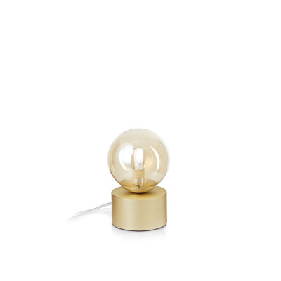 Ideal lux Perlage Lampada da comodino dal design moderno con diffusore in vetro soffiato Colore: Ambra