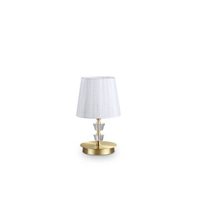 Ideal lux Pegaso Lampada da comodino in metallo e cristallo e paralume in organza Colore: Ottone