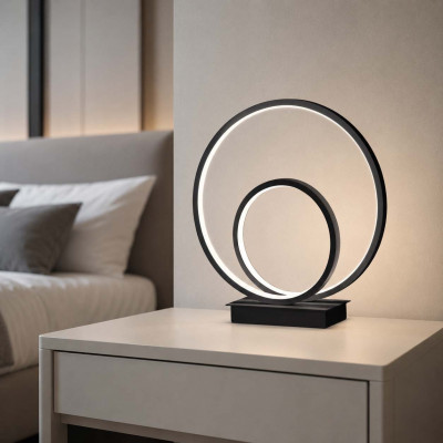 Ideal lux Oz Lampada da comodino LED in metallo con diffusore in acrilico 3000 K Colore: Nero