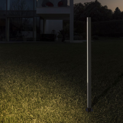 Ideal lux - Jedi - Lampione da giardino a led in alluminio alta e diffusore in policarbonato - 1 Lampadina Led Integrato 25W - Lumen 2600 - Gradi Kelvin 3000k Luce Calda - IP65 - SKU: 30680