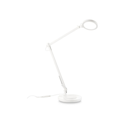 Ideal lux - Futura - Lampada da scrivania a led dimmerabile in alluminio e PVC diffusore orientabile - Colore: Bianco - 1 Lampadina - Led Integrato - 12W - Lumen 1050 - Gradi Kelvin 4000k Luce Naturale - IP20 - SKU: 272078