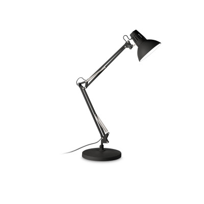 Ideal lux - Wally - Lampada da scrivania in metallo con braccio snodato e diffusore orientabile - Colore: Nero/Rame - 1 Lampadina - E27 - 42W - IP20 - SKU: 061191