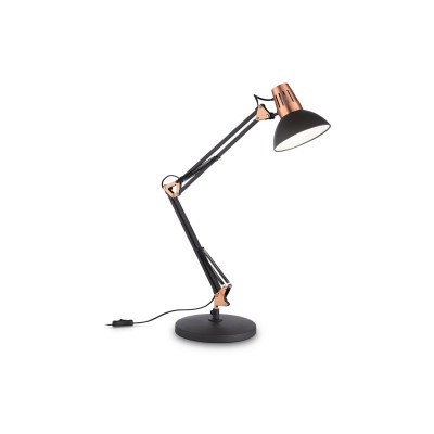  Ideal lux - Wally - Lampada da scrivania in metallo con braccio snodato e diffusore orientabile - 1 Lampadina E27 42W - IP20 - SKU: 19399 