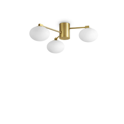 Ideal lux - Hermes - Lampada da soffitto con bracci corti in metallo e 3 diffusori in vetro - 3 Lampadine G9 28W - IP20 - SKU: 32266M