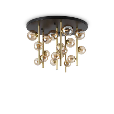 Ideal lux - Perlage - Lampada da soffitto grande con struttura in metallo e 18 diffusori in vetro - 18 Lampadine G9 15W - IP20 - SKU: 32839G