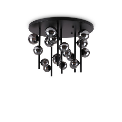 Ideal lux - Perlage - Lampada da soffitto grande con struttura in metallo e 18 diffusori in vetro - Colore: Grigio Fumè - 18 Lampadine - G9 - 15W - IP20 - SKU: 328386