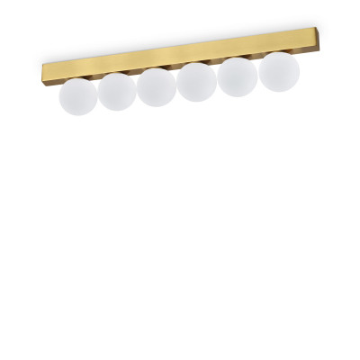 Ideal lux - Ping Pong - Lampada da soffitto lunga a led in metallo con diffusori lineari in acrilico - 6 Lampadine Led Integrato 18W - Lumen 1500 - Gradi Kelvin 3000k Luce Calda - IP20 - SKU: 32825G