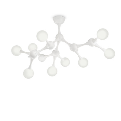 Ideal lux - Nodino - Lampada da soffitto moderna grande struttura in metallo e 9 diffusori in vetro - Colore: Bianco - 9 Lampadine - G9 - 15W - IP20 - SKU: 149622