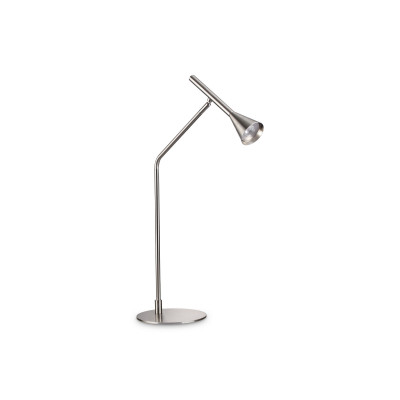 Ideal lux - Diesis - Lampada da tavolo a led con struttura in metallo e diffusore orientabile - Colore: Nichel - 1 Lampadina - Led Integrato - 6W - Lumen 500 - Gradi Kelvin 3000k Luce Calda - IP20 - SKU: 291093