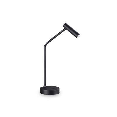 Ideal lux - Easy - Lampada da tavolo a led con struttura in metallo e diffusore orientabile - Colore: Nero - 1 Lampadina - Led Integrato - 3W - Lumen 420 - Gradi Kelvin 3000k Luce Calda - IP20 - SKU: 295534