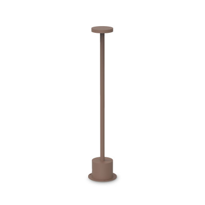 Ideal lux Toffee Lampada da tavolo a led dimmerabile con struttura in alluminio alta e stretta Colore: Caffelatte