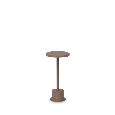 Ideal lux Toffee Lampada da tavolo a led dimmerabile con struttura in alluminio bassa e larga Colore: Caffelatte