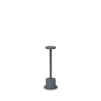 Ideal lux - Toffee - Lampada da tavolo a led dimmerabile con struttura in alluminio bassa e stretta - 1 Lampadina Led Integrato 8W - Lumen 800 - Gradi Kelvin 3000k Luce Calda - IP65 - SKU: 34774