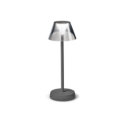 Ideal lux Lolita Lampada da tavolo a led dimmerabile struttura iin metallo e pvc Colore: Grigio
