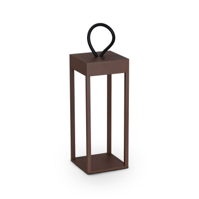 Ideal lux Enya Lampada da tavolo a led senza fili in alluiminio e diffusore in vetro Colore: Caffelatte
