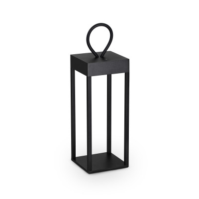 Ideal lux Enya Lampada da tavolo a led senza fili in alluiminio e diffusore in vetro Colore: Nero
