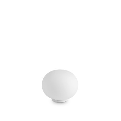  Ideal lux - Smarties - Lampada da tavolo con base in metallo e diffusore in vetro soffiato - Colore: Bianco - 1 Lampadina E27 42W - IP20 - SKU: 327907 