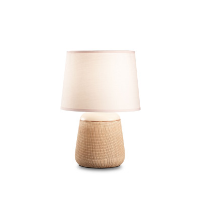  Ideal lux - Kalì - Lampada da tavolo con struttura in ceramica e diffusore in tessuto - Colore: Bianco - 1 Lampadina E14 40W - IP20 - SKU: 245331 