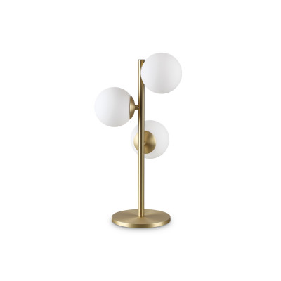 Ideal lux - Perlage - Lampada da tavolo design moderno con 3 diffusori in vetro soffiato - Colore: Bianco - 3 Lampadine - G9 - 15W - IP20 - SKU: 292472