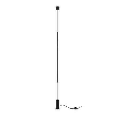 Ideal lux Filo Lampada da terra a led con struttura in metallo e diffusore in policarbonato Colore: Nero