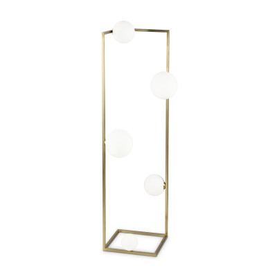 Ideal lux Angolo Lampada da terra moderna in metallo con 4 diffusori in vetro soffiato Colore: Ottone