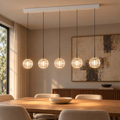Ideal lux Diamond Lampadario lineare a LED con corpo in metallo e diffusori in acrilco Colore: Trasparente