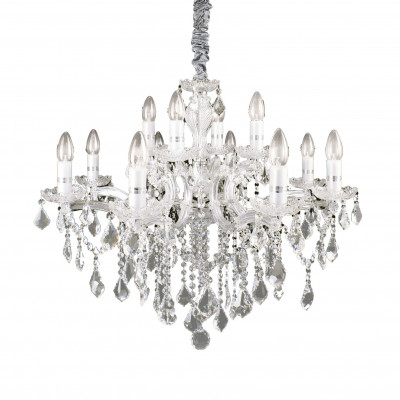 Ideal lux - Florian - Lampadario medio in metallo con elementi decorativi in vetro e cristallo - 12 Lampadine E14 40W - IP20 - SKU: 0356M
