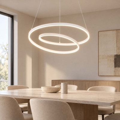 Ideal lux Oz Lampadario moderno in alluminio con diffusore a LED a spirale Colore: Bianco