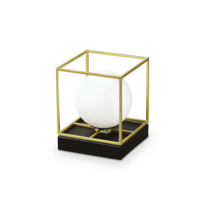 Ideal lux Lingotto Lampda da comodino di design con struttura in metallo e diffusore in vetro Colore: Ottone