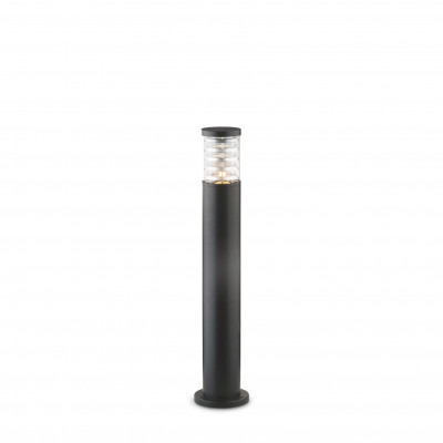 Ideal lux Tronco Lampione da giardino con struttura alta in alluminio e diffusore in vetro Colore: Nero