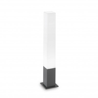 Ideal lux Edo Lampione da giardino struttua quadrata in alluminio e diffusore in policarbonato Colore: Antracite