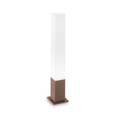 Ideal lux Edo Lampione da giardino struttua quadrata in alluminio e diffusore in policarbonato Colore: Caffelatte