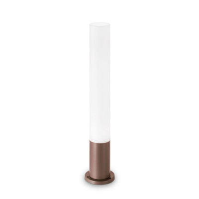 Ideal lux Edo Paletto luce da giardino rotondo in alluminio e diffusore in policarbonato Colore: Caffelatte