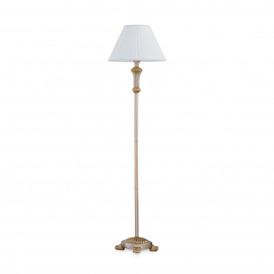 Ideal lux Firenze Piantana classica con struttura in metallo e resina e paralume in tessuto Colore: Oro