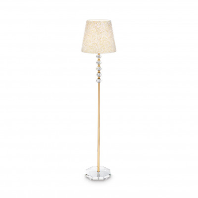 Ideal lux - Queen - Piantana con struttura in metallo dorato e paralume in tessuto - Colore: Oro - 1 Lampadina E27 60W - IP20 - SKU: 077765