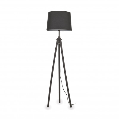 Ideal lux York Piantana dal design moderno con struttura in legno e paralume in tessuto Colore: Nero