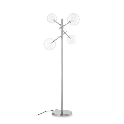 Ideal lux Equinoxe Piantana moderna in metallo con 4 diffusori in vetro borosilicato Colore: Cromato