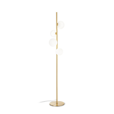 Ideal lux Perlage Piantana moderna in metallo con 4 diffusori in vetro soffiato Colore: Bianco