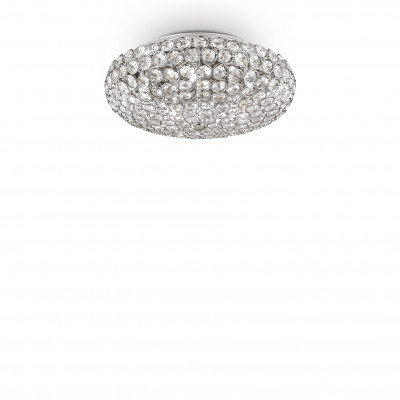Ideal lux - King - Plafoneira media struttura in metallo e diffusore con cristallo ottagonali - 5 Lampadine G9 40W - IP20 - SKU: 07541M