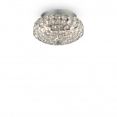 Ideal lux - King - Plafoneira piccola struttura in metallo e diffusore con cristallo ottagonali - 3 Lampadine G9 40W - IP20 - SKU: 07538P