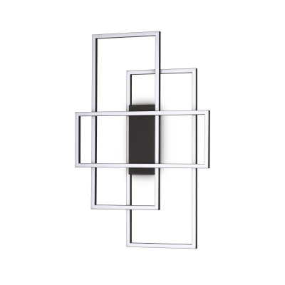 Ideal lux - Frame - Plafoniera a led con struttura rettangoalre in metallo e diffusore in acrilico - Colore: Nero - 1 Lampadina - Led Integrato - 33W - Lumen 3850 - Gradi Kelvin 3000k Luce Calda - IP20 - SKU: 270661