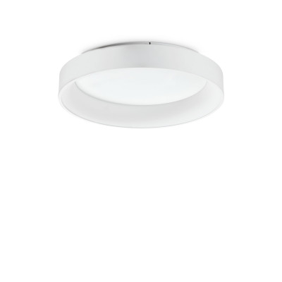 Ideal lux - Ziggy - Plafoniera a led media con struttura in metallo e diffusore rotondo - Colore: Bianco - 1 Lampadina - Led Integrato - 43W - Lumen 4400 - Gradi Kelvin 3000k Luce Calda - IP20 - SKU: 293790