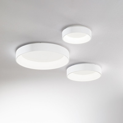 Ideal lux - Ziggy - Plafoniera a led mini con struttura in metallo e diffusore rotondo - 1 Lampadina Led Integrato 21W - Lumen 2750 - Gradi Kelvin 3000k Luce Calda - IP20 - SKU: 29377S