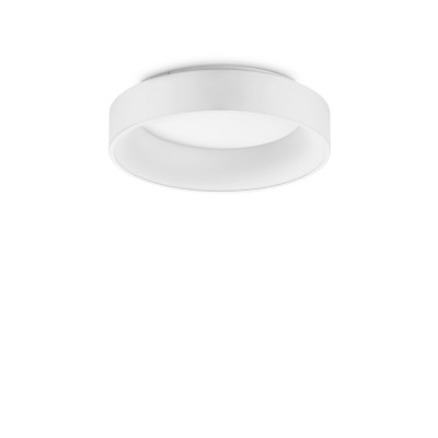 Ideal lux - Ziggy - Plafoniera a led piccola con struttura in metallo e diffusore rotondo - Colore: Bianco - 1 Lampadina - Led Integrato - 30W - Lumen 3150 - Gradi Kelvin 3000k Luce Calda - IP20 - SKU: 293783