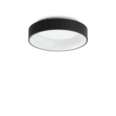 Ideal lux - Ziggy - Plafoniera a led piccola con struttura in metallo e diffusore rotondo - Colore: Nero - 1 Lampadina - Led Integrato - 30W - Lumen 3150 - Gradi Kelvin 3000k Luce Calda - IP20 - SKU: 307206