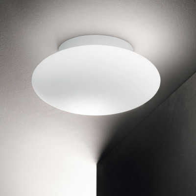 Ideal lux - Bubble - Plafoniera da esterno con struttura in alluminio e diffusore in acrilico - Colore: Bianco - 1 Lampadina E27 60W - IP44 - SKU: 135250
