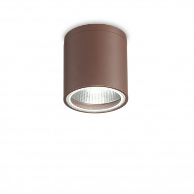 Ideal lux Gun Plafoniera da esterno con struttura in alluminio e diffusore in vetro Colore: Caffelatte