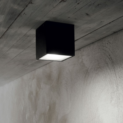 Ideal lux - Techo - Plafoniera da esterno grande in alluminio con diffusore in vetro - 1 Lampadina GU10 20W - IP54 - SKU: 25152G