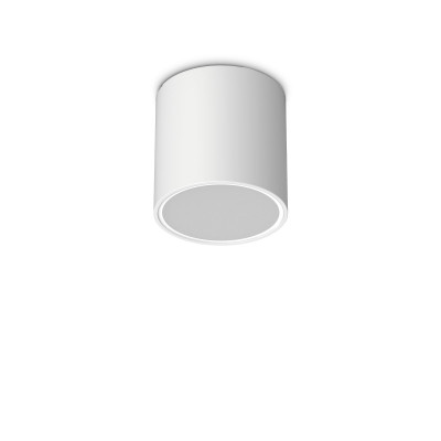 Ideal lux Techo Plafoniera da esterno in alluminio con diffusore in vetro rotondo Colore: Bianco